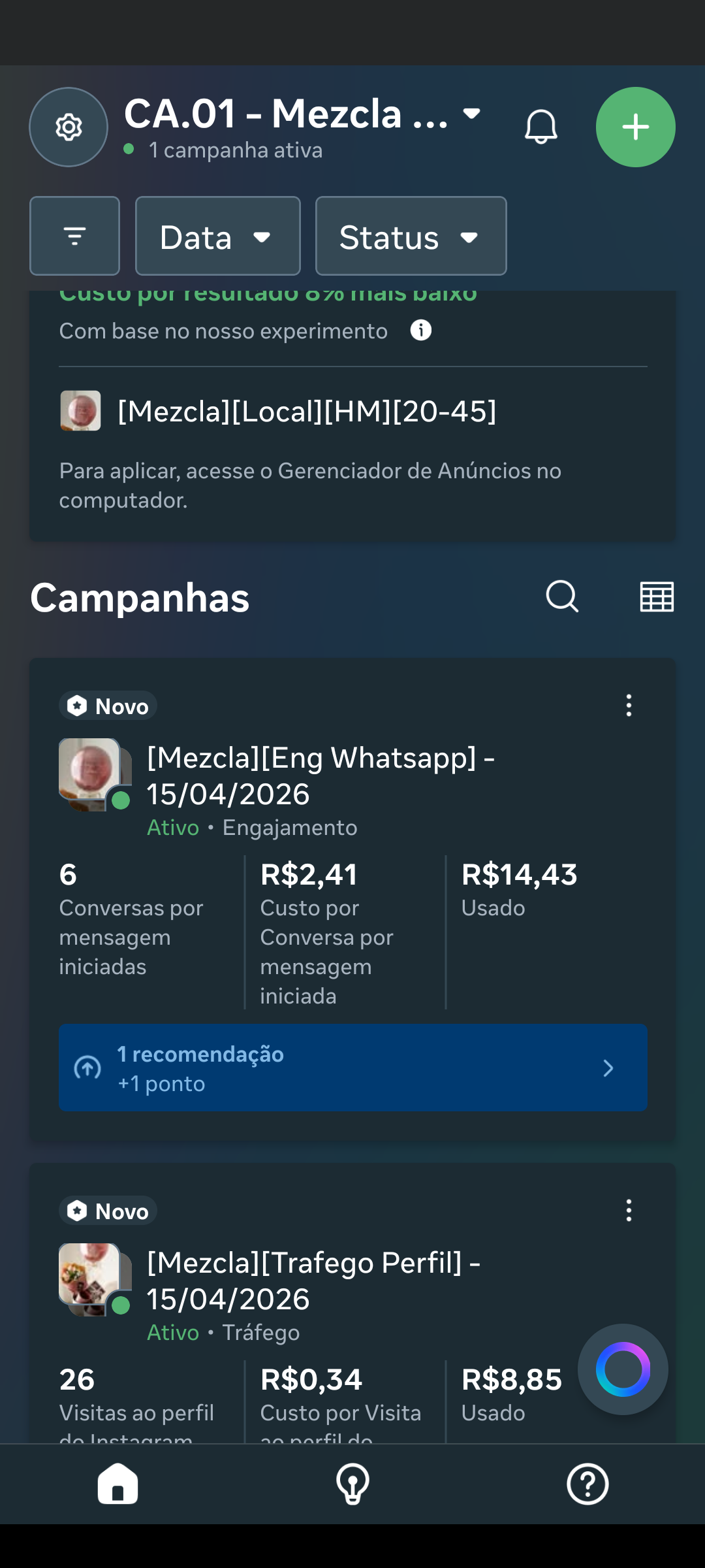 Resultado de tráfego pago